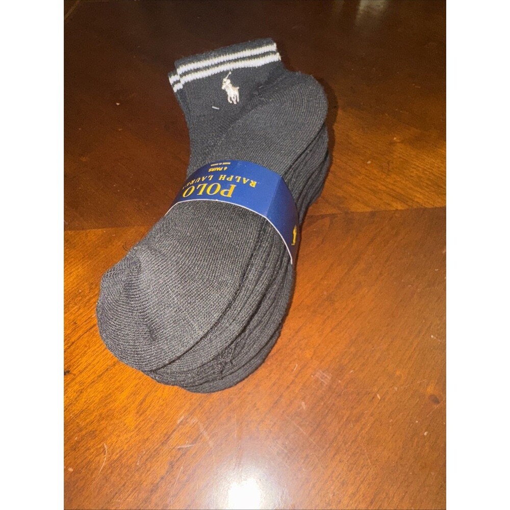 6 PACK POLO RALPH LAUREN CLASSIC SPORT MEN'S Half Cushioned SOCKS SIZE 9-11